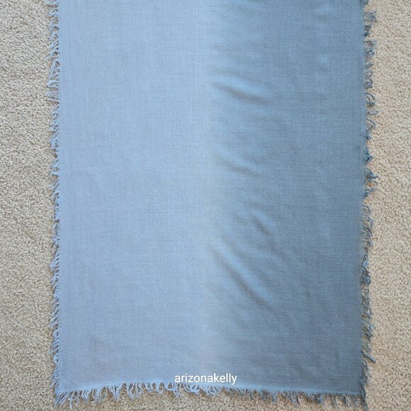 Ombre Cashmere Scarf Blue Gradient Woven - Picture 2 of 8